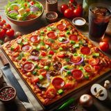 Pizza 40CM cuadrada (para comerla entre 3 y 4 personas)