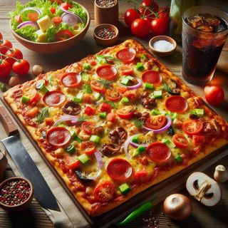 Pizza 40CM cuadrada (para comerla entre 3 y 4 personas)