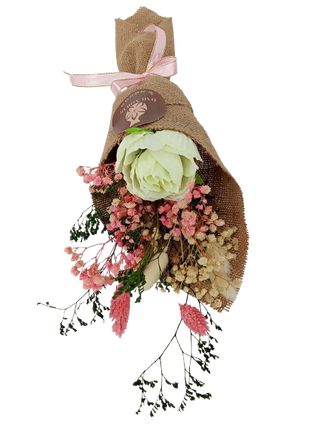 Cornet 1 Rose Artificiel Blanche