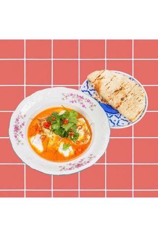 Jajka w curry z roti