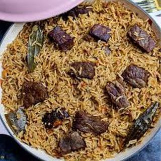 Goat meat pilau lusaniya
