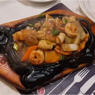 Gambas Con Bambú Y Setas