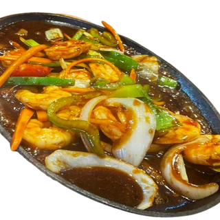 langostinos con salsa ostras a la plancha