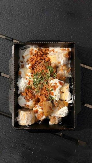 Полтавські галушки з білими грибами та сиром Фета