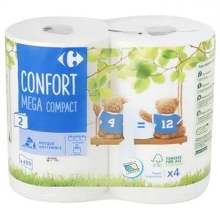 Papel Higiénico Triple Rollo De 2 Capas Carrefour 4 Rollos.