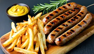 Cârnaciori de porc proaspeti la grill