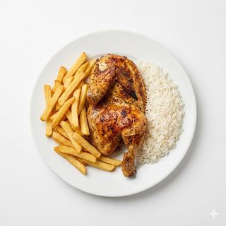1/2 Pollo A La Brasa Con Patatas Y Arroz