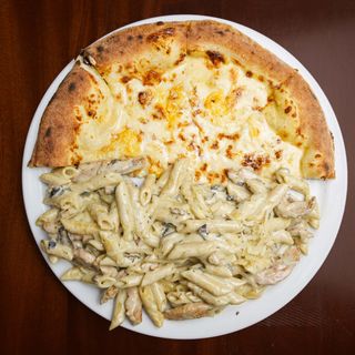 Half pizza half penne