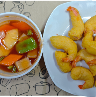 Langostino agridulce