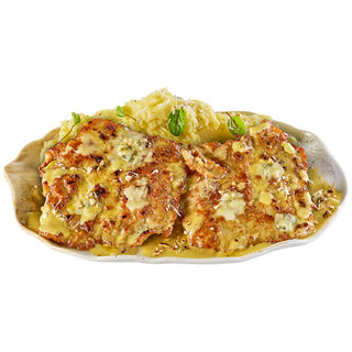 СВИНСКИ СКАЛОПИНИ С ЕМБЛЕМАТИЧЕН СОС И ГАРНИТУРА ПО ИЗБОР