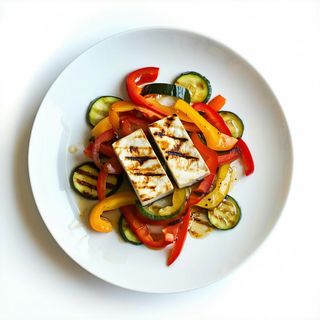 Tofu con verdure miste alla piastra
