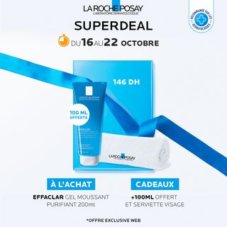 La Roche-posay Effaclar Gel Moussant – 200ml + 100ml Offert
