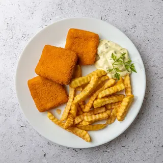 Pohovani kačkavalj sa pomfritom i sosom