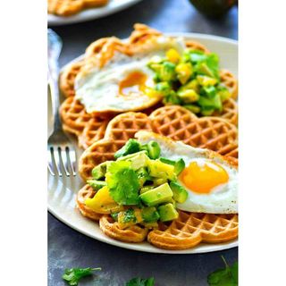 Waffles and egg