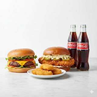 Oferta 2 Hamburguesas + 2 Bebidas + 4 Nuggets