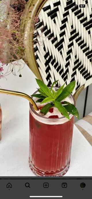 Homemade ice tea malina