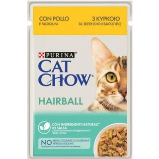 CAT CHOW Hairball з куркою та зеленою квасолею, 85г