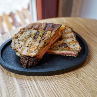 Ham & Cheese Toast with Pesto