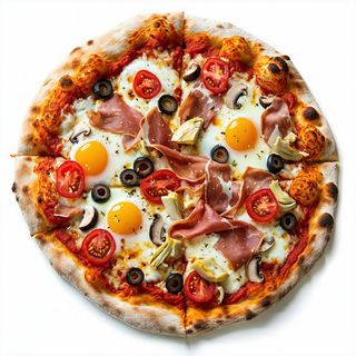 Capricciosa con uovo bismark