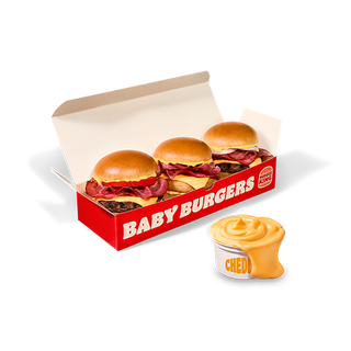 Baby Burgers Bacon cheddar +King Dippin’