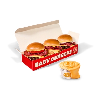 Baby Burgers Bacon cheddar +King Dippin’