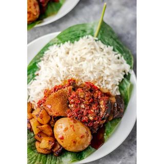 White Rice & Ofada Stew with Beef 
