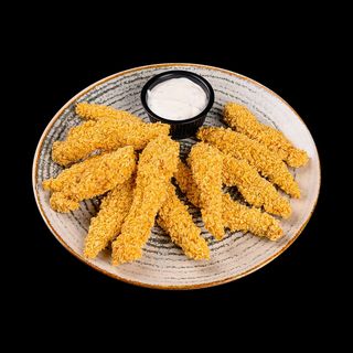 Пилешки филенца с корнфлейкс и млечен сос (250г)