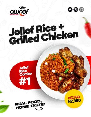 Jollof rice + Grilled chicken