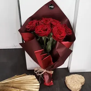 12roses rouge embalage bordeau.