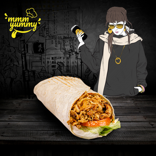 wrap dinde servi sans frites.