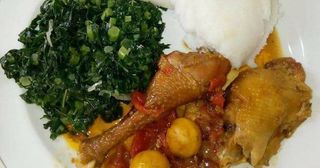 Ugali,Chicken(Broiler) with Vegetables