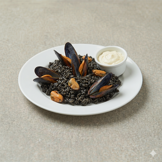 arròs negre amb musclos de roca