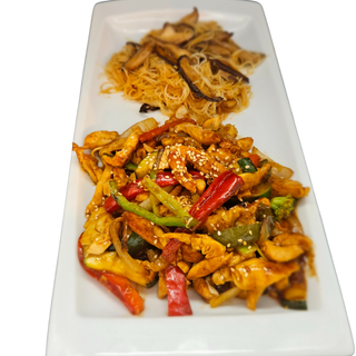 Pollo Vegano Con Salsa Teriyaki