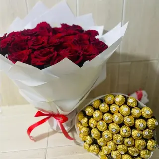 bouquet fleurs et chocco