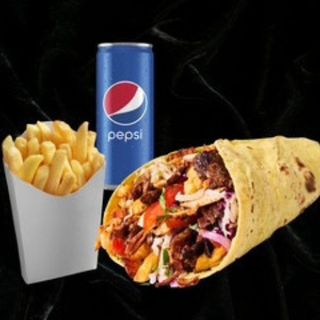 Shaorma mare la lipie mix (puivita)doza pepsi 250ml cartofi