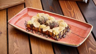 Banana split waffle