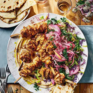 Chicken kebab plate