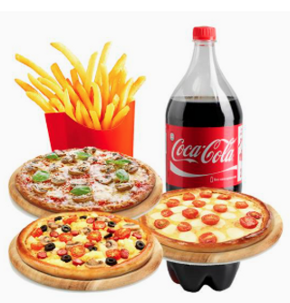 Pizza turca + patatas + bebida