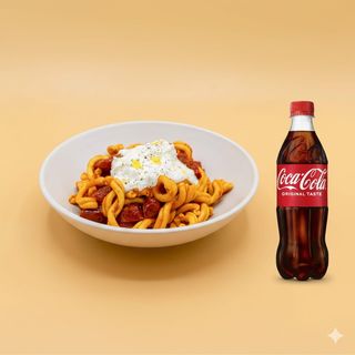 Casarecce Datterini Stracciatella e Basilico + bibita