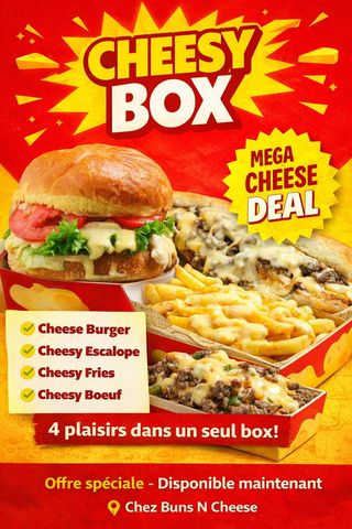 Cheesy Box + 3 Free drinks