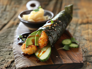Temaki de Langostino en Tempura