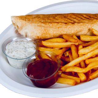 Kebab wegetariański z frytkami mały