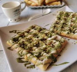 Waffle crema al pistacchio e granella
