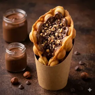 Bubble waffle Nutella e granelle