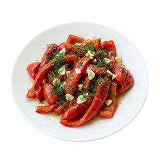 Печени чушки с копър и чесън