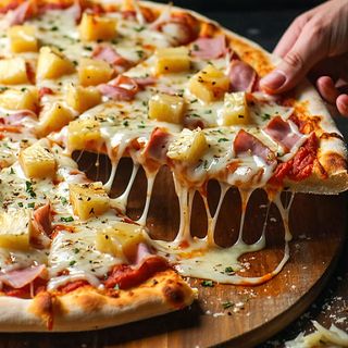 Kawałek pizzy hawajskiej