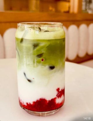 Matcha Latte Glacé Framboise