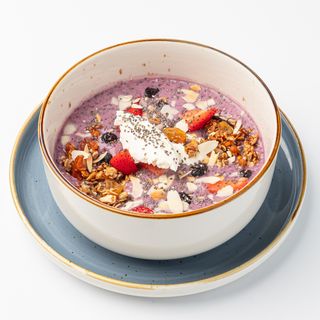 Смузи черничный с сыром альметте