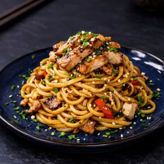 Udon z kurczakiem i warzywami