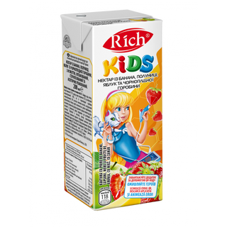 Сік ''Rich'' нектар з бана. полуниці. яблук  (0.2л) 